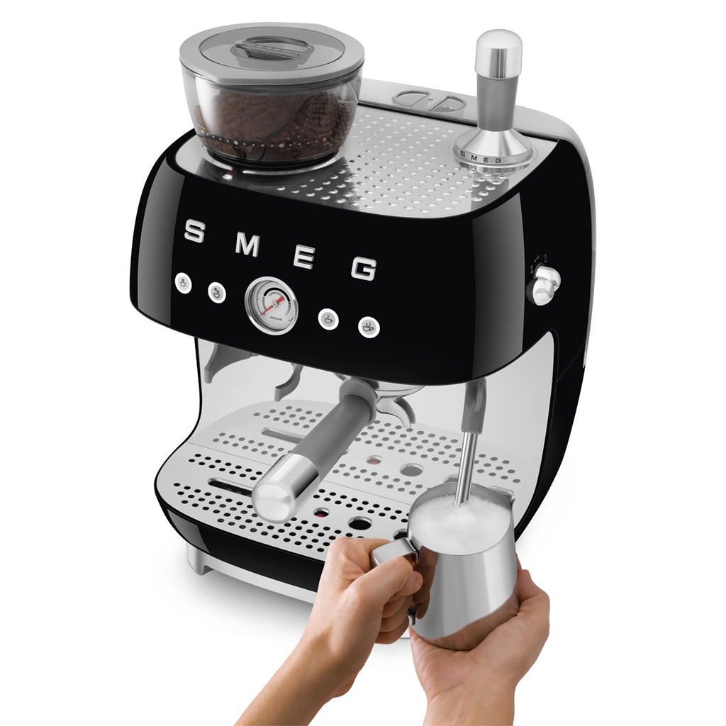 SMEG Machine expresso avec broyeur - noir EGF03BLEU