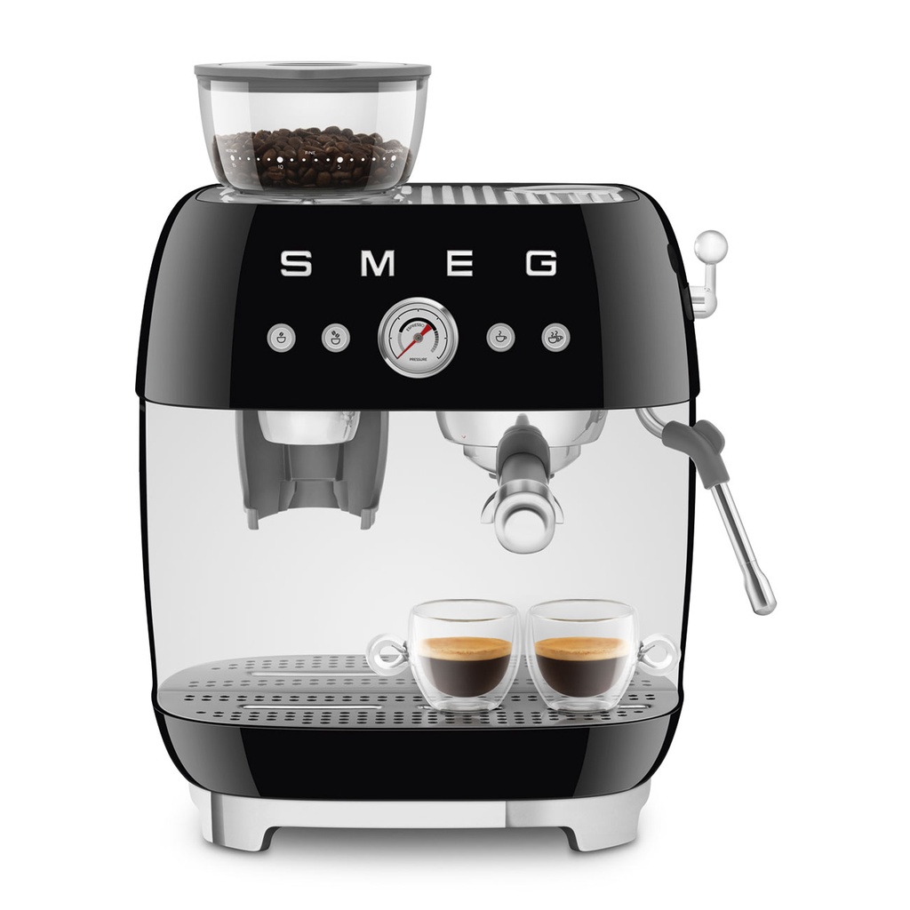 SMEG Machine expresso avec broyeur - noir EGF03BLEU