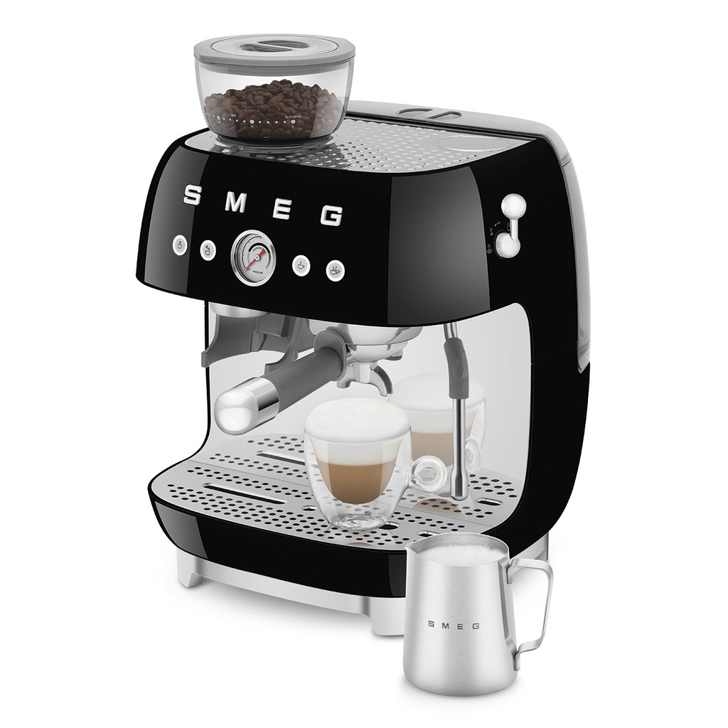 SMEG Machine expresso avec broyeur - noir EGF03BLEU