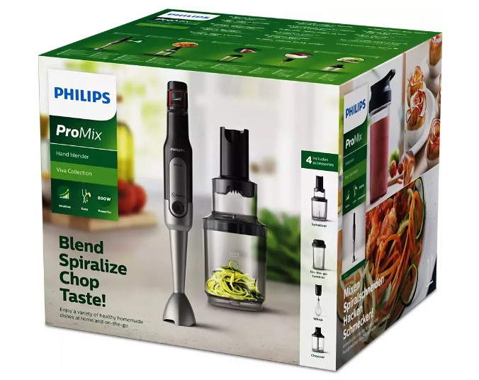 Mixer plongeant Philips avec batteur et bol mini hachoir