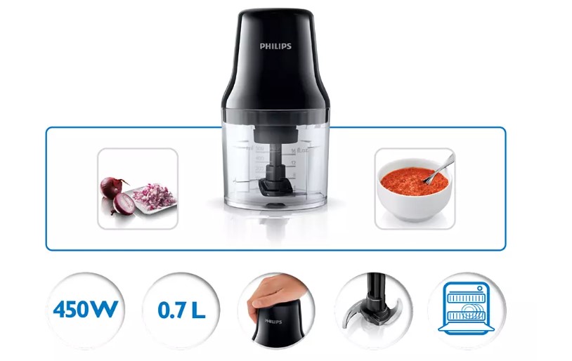 PHILIPS Mini hachoir noir
