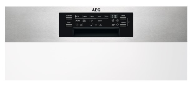 AEG Lave vaisselle 60cm intégrable avec bandeau inox apparent FEE73716PM