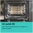 SIEMENS Four Pyrolyse Porte Froide 71L A+ Façade Noir & Inox