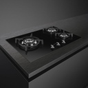 SMEG Plaque de cuisson verre noir 70cm 3 feux dont 1 ultra rapide de 6500W
