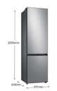 SAMSUNG Réfrigérateur Bespoke Combiné, 390L Clean White - D - RB38C7B6D12/EFr