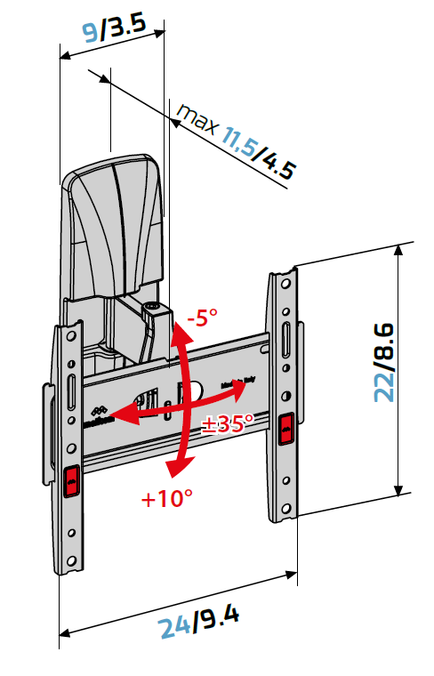 MELICONI GST200PLUSFB support inclinable 14-45 pouces