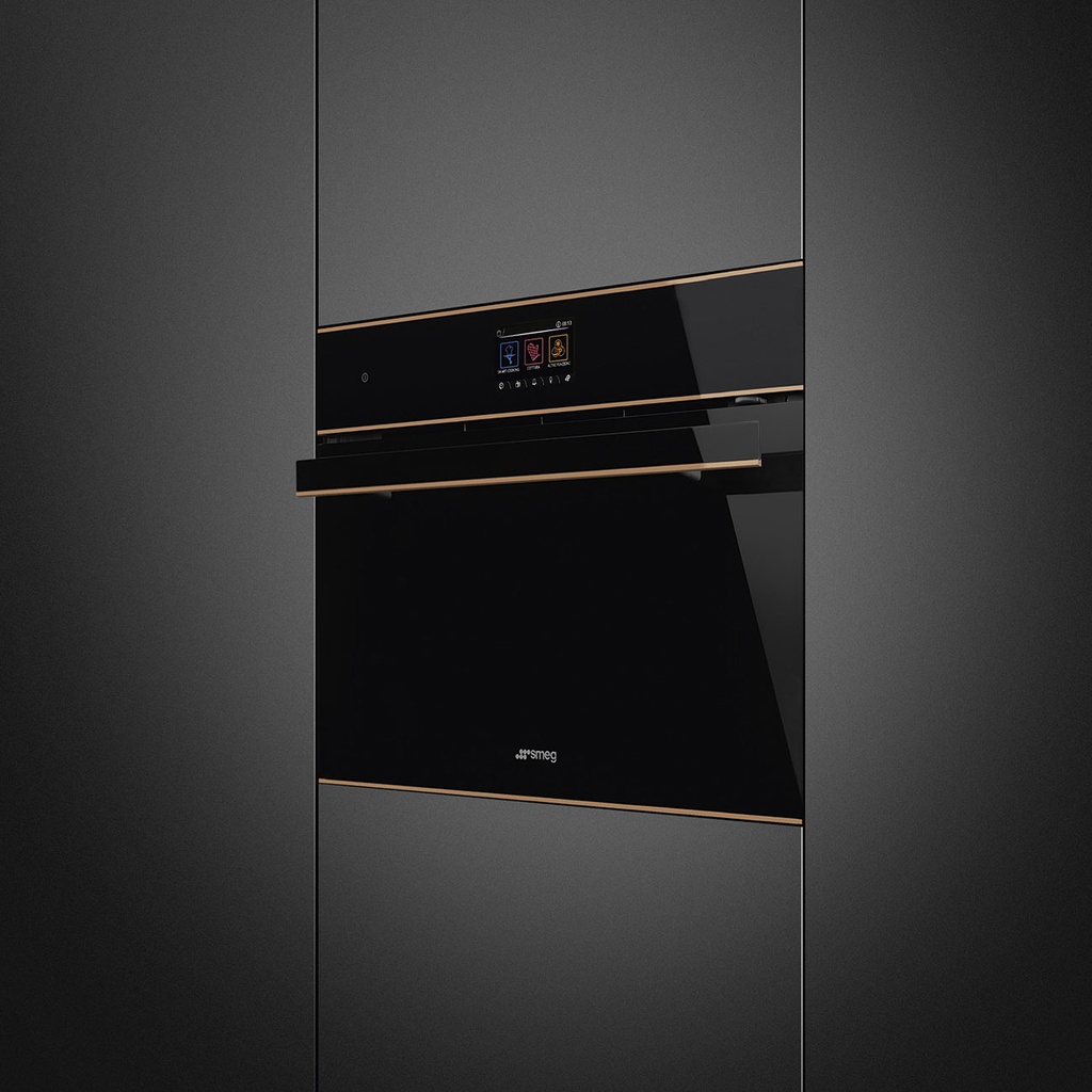 SMEG Four Compact combiné 45 cm Vapor Clean Noir Dolce Stil Novo