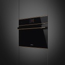 SMEG Four Compact combiné 45 cm Vapor Clean Noir Dolce Stil Novo