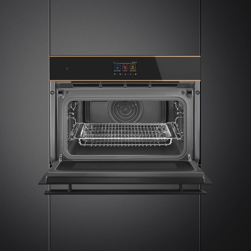 SMEG Four Compact combiné 45 cm Vapor Clean Noir Dolce Stil Novo