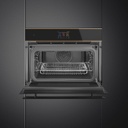 SMEG Four Compact combiné 45 cm Vapor Clean Noir Dolce Stil Novo