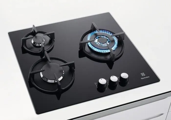 ELECTROLUX - Table de cuisson | Gaz | 3 feux | Verre noir | EGT6633NOK