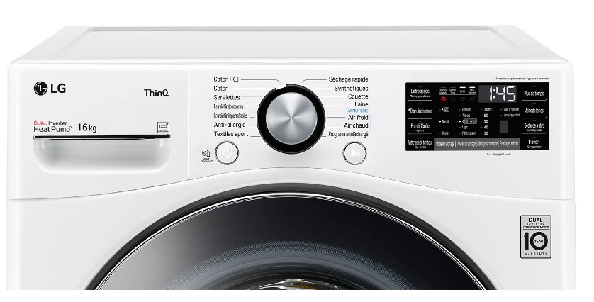 LG Sèche-linge pompe à chaleur 16kg RH6P12WH