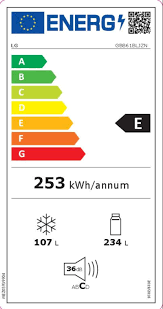 Réfrigérateur Combiné 341 litres A++ LG Black GBB61BLJEN