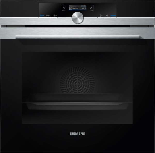 SIEMENS Four Pyrolyse Porte Froide 71L A+ Façade Noir & Inox