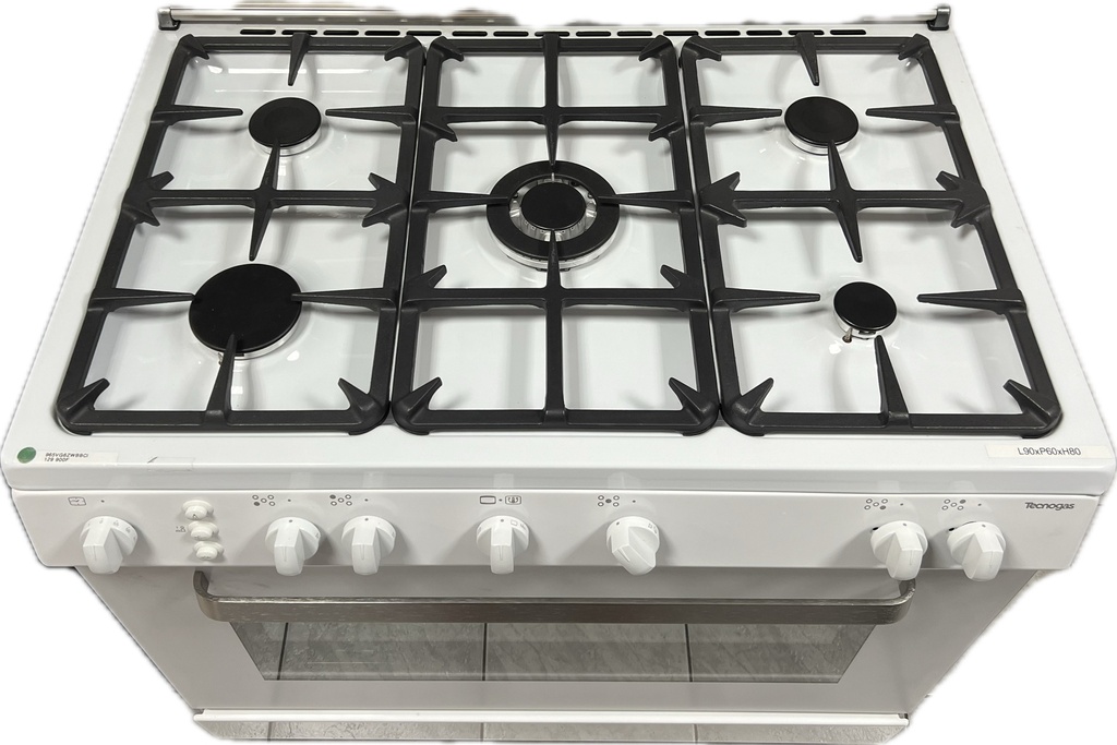 Cuisinière Tout Gaz 90cm Blanche TECNOGAS