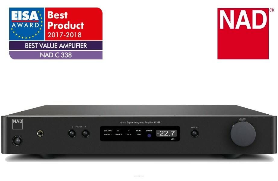 NAD Amplificateur - Stéréo Connecté 2x50W C338, EISA AWARD 2019-2020