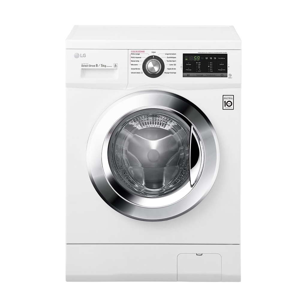 NEW LG Lavante Séchante 8/5 kg |Moteur Direct Drive Garanti 10ans | F854M22WR