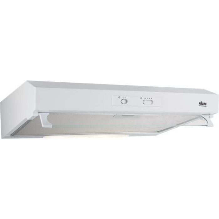 Hotte Murale Visière 60cm Blanche 368m3/h FAURE