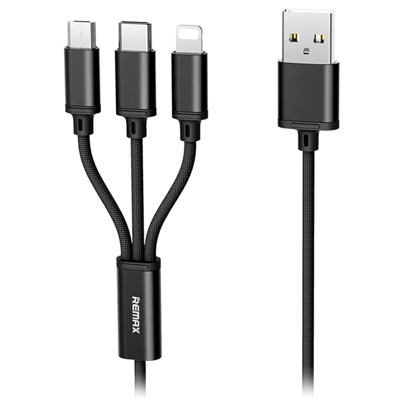 3 en 1 cable Foxsun USB / micro usb/type C