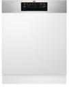 AEG Lave-vaisselle 60 cm 15 couverts Classe D - intégrable avec bandeau inox apparent cuve XXL