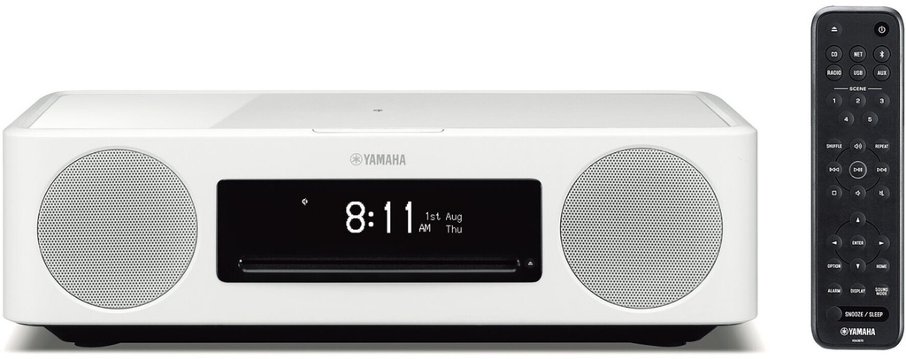 YAMAHA mini chaine tout en un connectée,  CD, FM-DAB+ Bluetooth, AirPlay 2, MusicCast, 2x25 watts, blanc