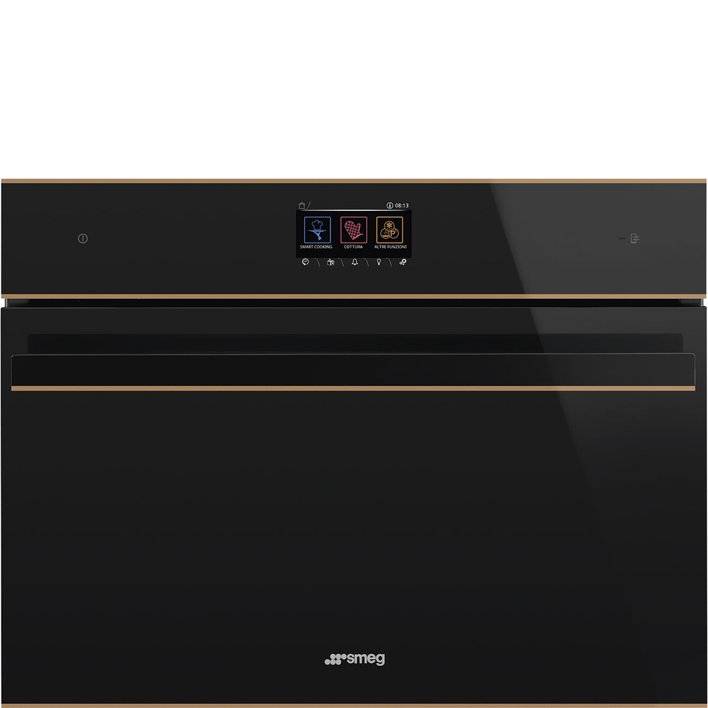 SMEG Four encastrable 45 cm - Compact combiné Vapor Clean Noir Dolce Stil Novo