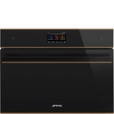 SMEG Four encastrable 45 cm - Compact combiné Vapor Clean Noir Dolce Stil Novo