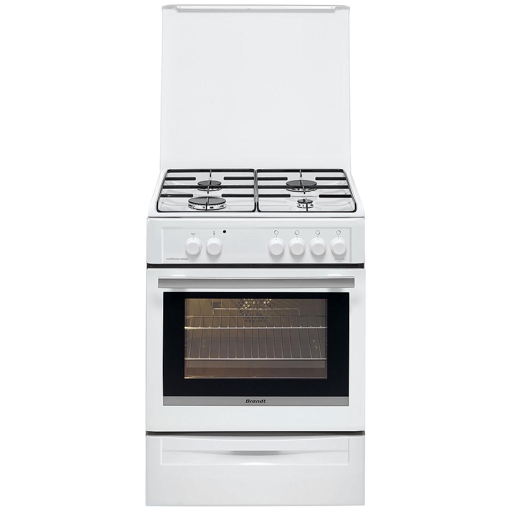 (Reconditionnée) Cuisinière Tout Gaz Catalyse BRANDT - Blanche