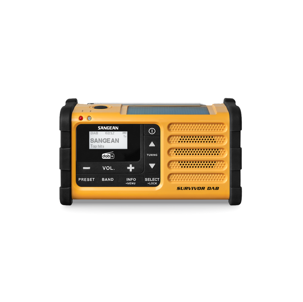 SANGEAN radio SURVIVOR Radio D’Urgence à Manivelle DAB+ / FM / Solaire