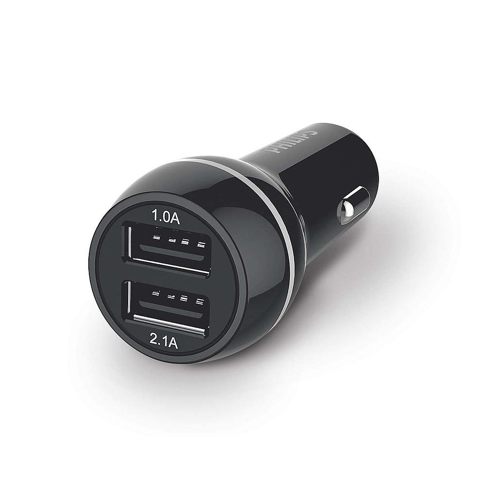 PHILIPS Alimentation - Chargeur Allume Cigare 2xUSB ULTRA RAPIDE 3,15A, 15.5W DLP2357