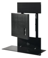 GISAN Meuble TV Support Mural Bras Pivotant + Tablette verre Noir 50Kg SM130NE noir
