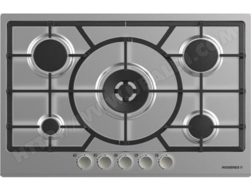 [RTG75WFBIN] ROSIERES plaque de cuisson 75cm 5 feux gaz inox dont 1 x 4000w - modèle d'exposition