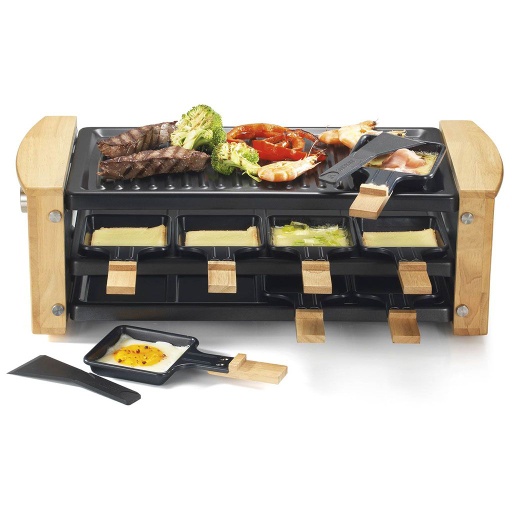 [KCWOOD8RP] KITCHEN CHEF – Appareil à Raclette | Finition bois | 8 personnes | KCWOOD8RP