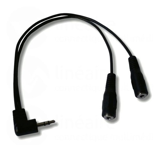 [A192A] Lineaire A192A Câble Audio mâle/2 x Jack Femelle 3,5 mm 0,20 m NoirA192A