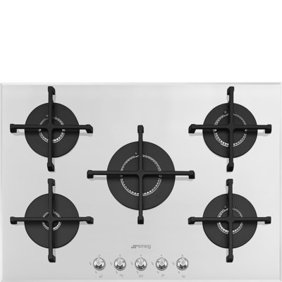 [PV175B2] Plaque 5 feux verre blanc SMEG