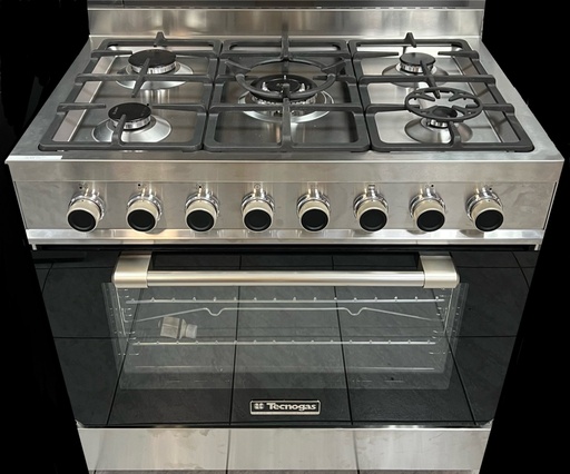 [TCUS96GGT5X - 40059028] TECNOGAS Cuisinière tout gaz 90cm inox chaleur tournante -1 feu wok 5000W!