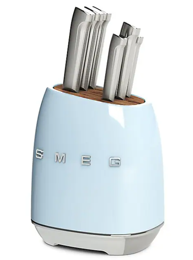 [KBSF02PB] SMEG bloc de couteaux multi usages "Années 50" - bleu azur