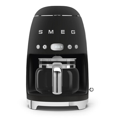 [DCF02BLMEU] SMEG  Cafetière Noir Mat Esthétique Années 50