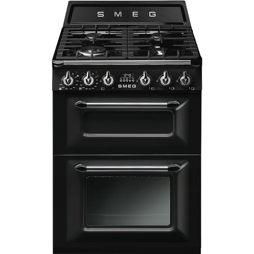 [TR62BL] SMEG Cuisinière Victoria Gaz & électrique Coloris noire | TR62BL
