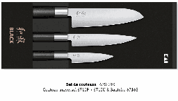 [67S310] KAI - Set de  3 Couteaux Japonais | Wasabi Black | 6710P / 6715U / 6716S | 67S310